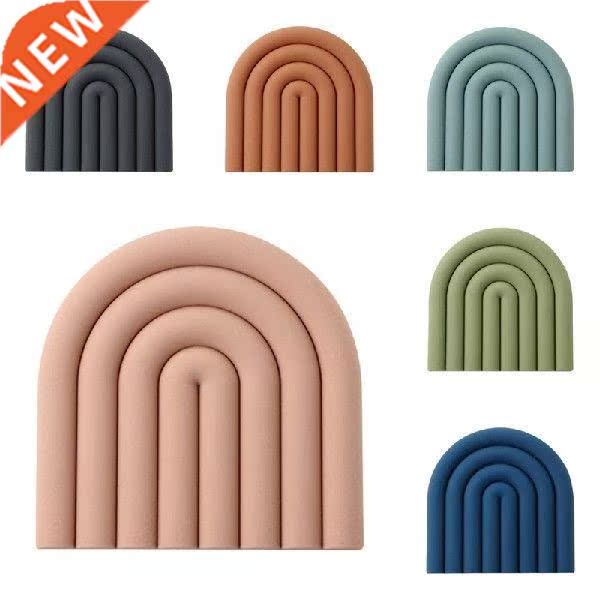 Removable Insulation Pads Silicone Rainbow Coasters Cup Mat