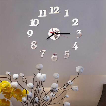 Clocks Home Decor 3d Diy Roman Numbers Acrylic Mirror Wall S