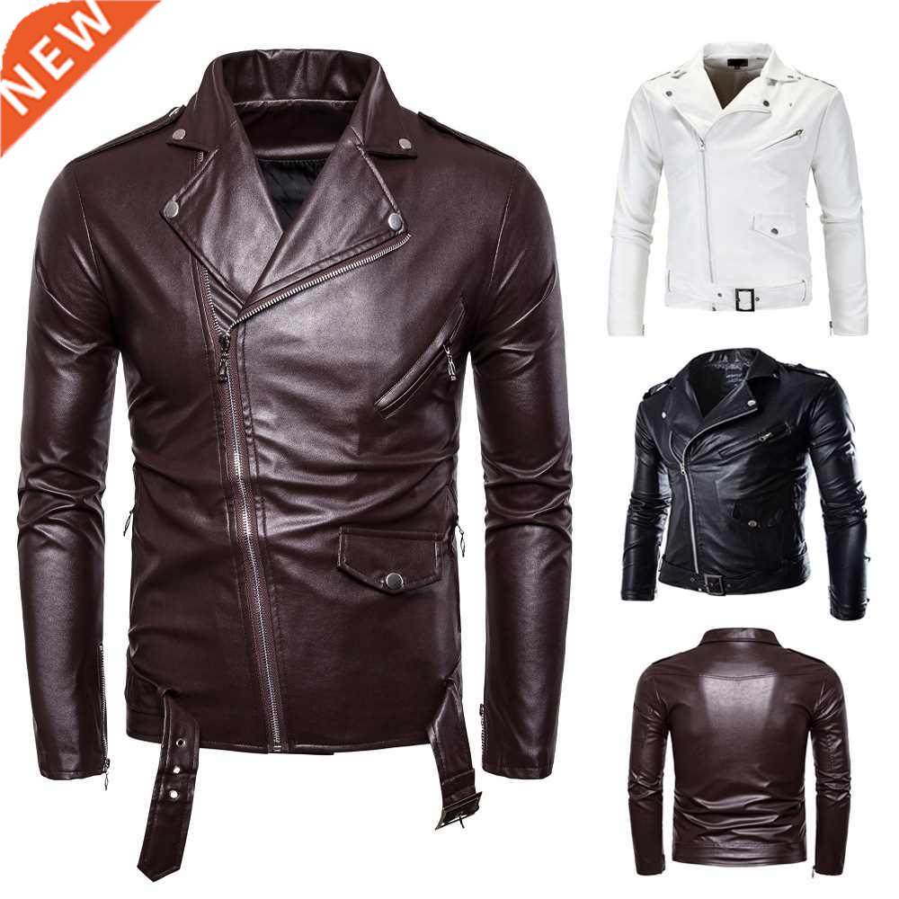 Men Jacket 2020 Autumn New Motorcycle Leather Coat for Men H图片