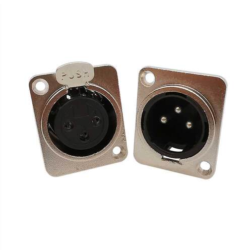 10Pcs Metal XLR 3 Pin Male Female Jack Socket Connector Pane