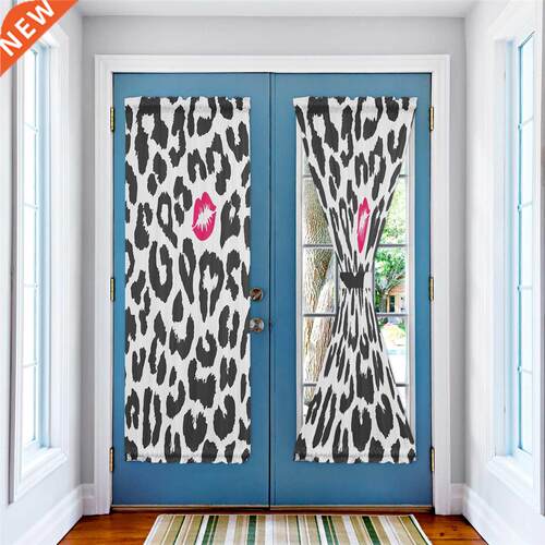 Cow Pattern Black And White Spots Pink Lip Print Door