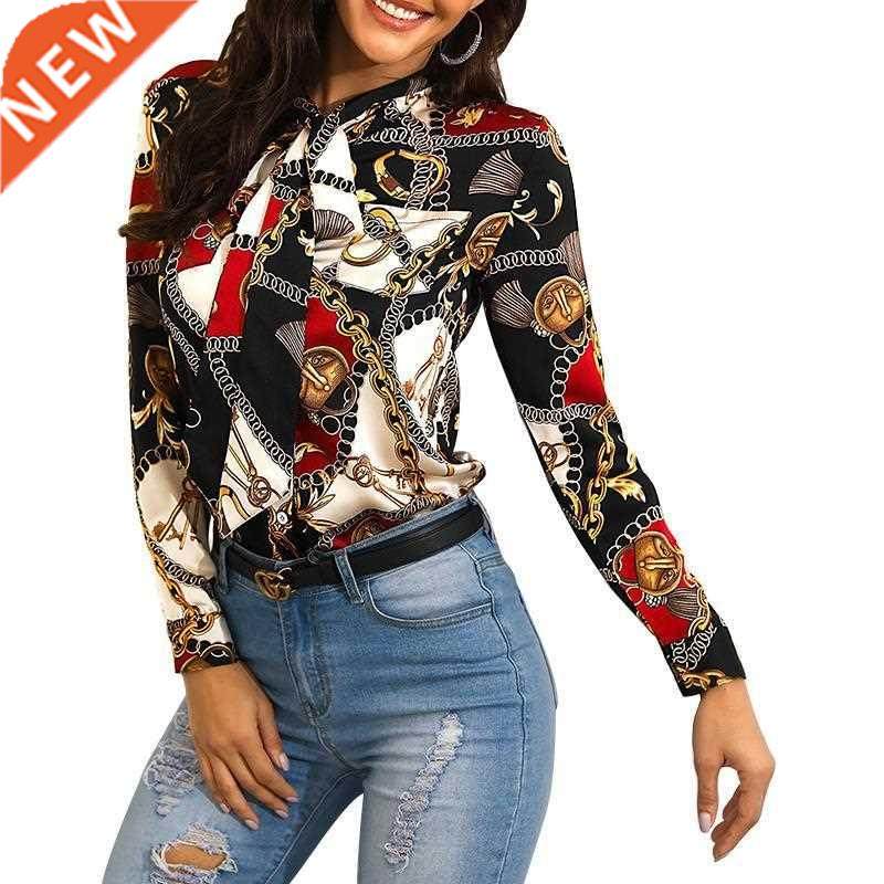 Explosion models 2019 fashion chain printing ladies shirt ne