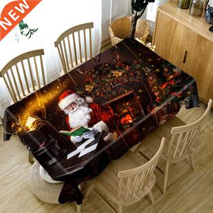 New Year Christmas Rectangular Tablecloth Santa Claus Patter
