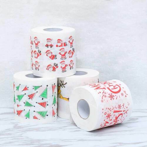 Santa Claus Printing Toilet Roll Paper Household Bathroom Pa