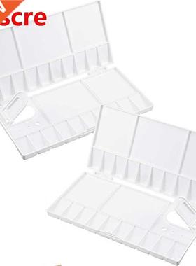 2Pcs Folding Paint Palette Plastic Palette Box Art Watercolo