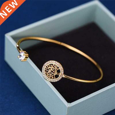 Dainty Female White Zircon Stone Bracelet ree Of Life Adjust
