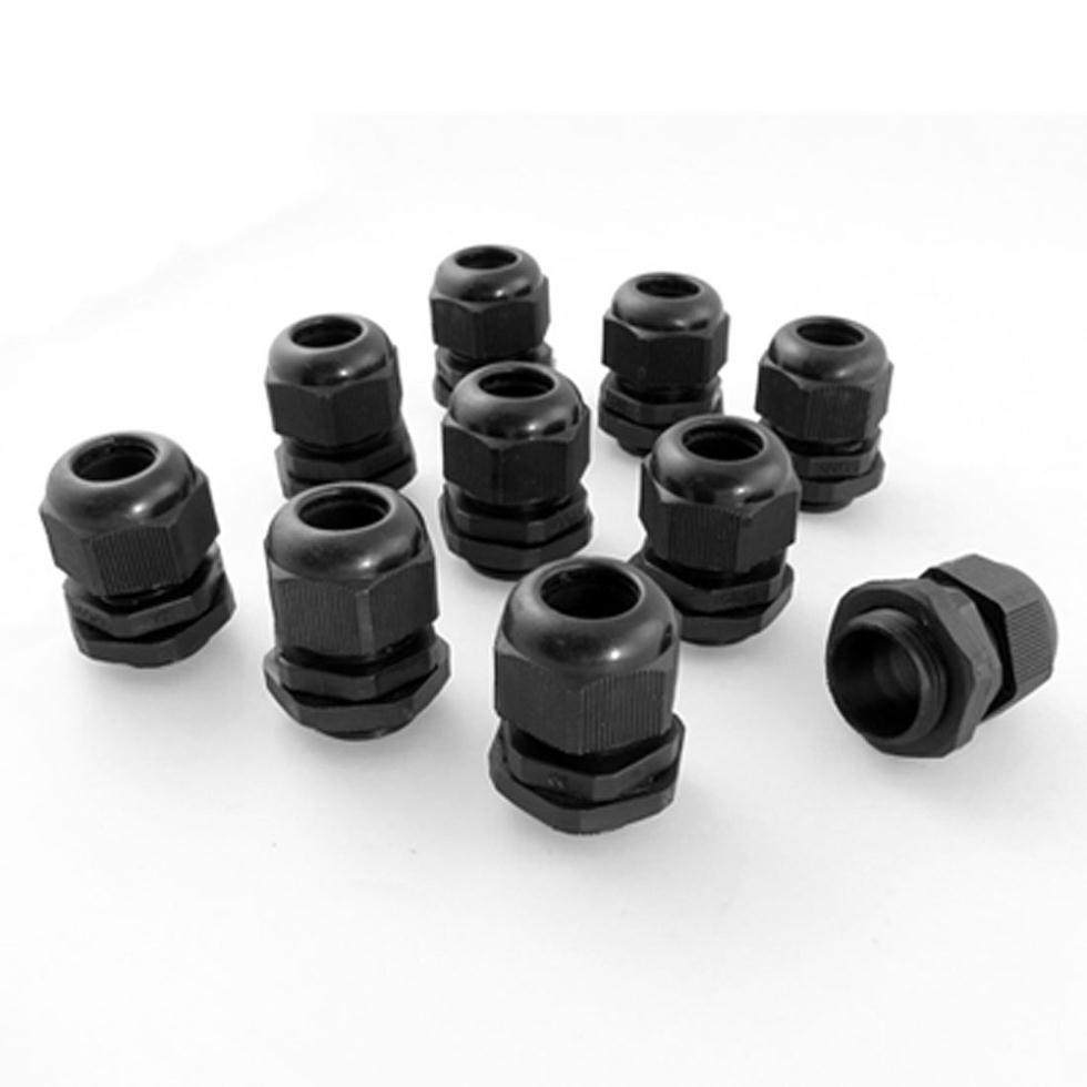 10 Pcs Black Cable Glands Connectors M20 x 1.5