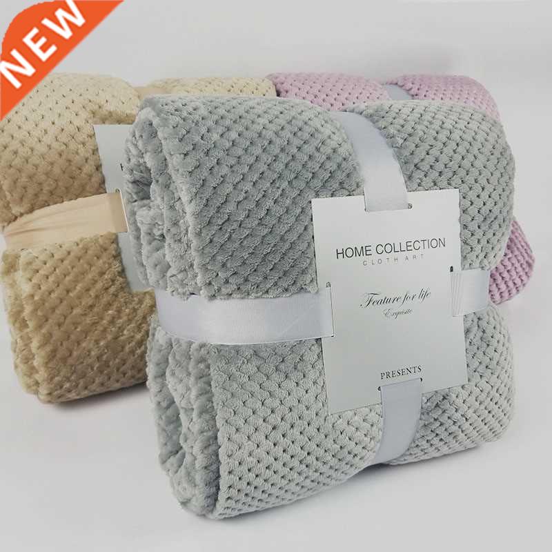 Winter Soft Warm Flannel Blankets For Beds Solid Pink Blue C