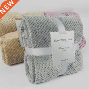 Winter Soft Warm Flannel Blankets For Beds Solid Pink Blue C