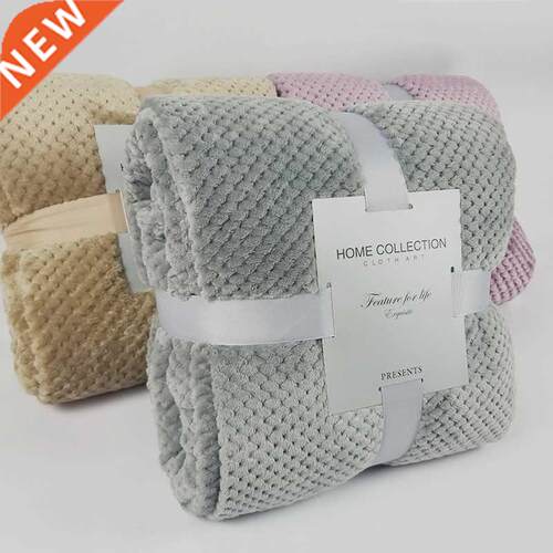 Winter Soft Warm Flannel Blankets For Beds Solid Pink Blue C