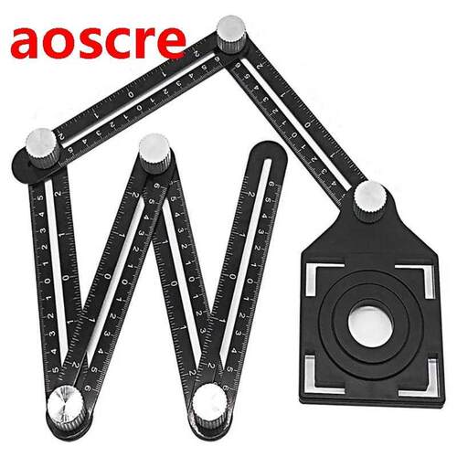 Multi Template 6-Sided Angle Measuring Ruler Folding Rulers
