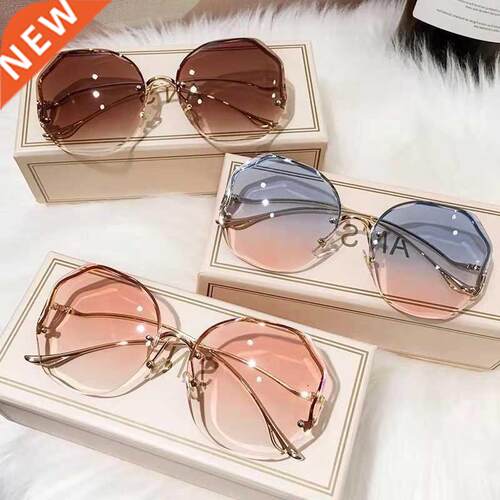 Irregular Round Sunglasses Women Brand Designer Gradient Fas