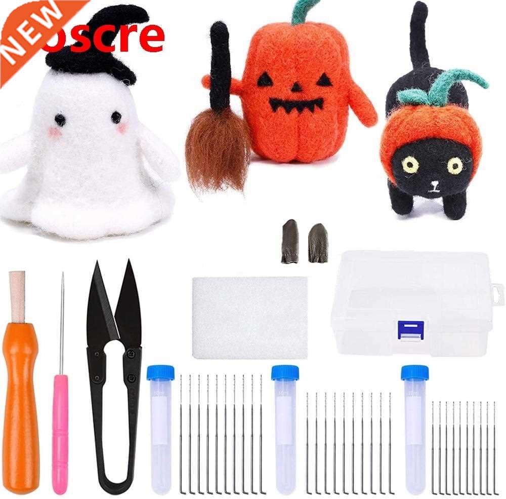 3 packs halloween needle felting starter kit with instructi