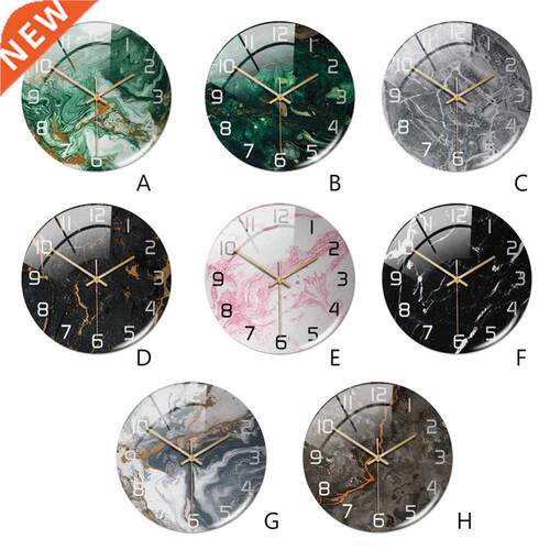 Wall Clock New Listing Round Marble Three-Dimensional Clock