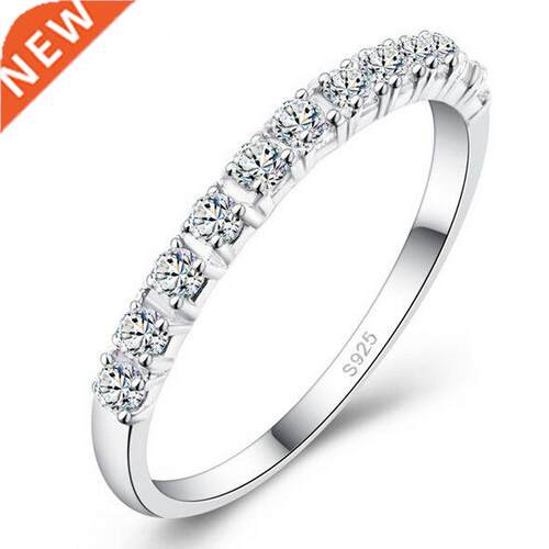 S925 Wedding mix size Carat Round CZ Plated Simulated Eterni