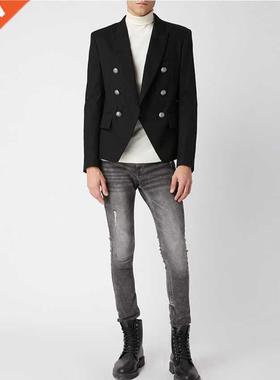 HIGH QUALITY Runway 2022 Designer Men's Blazer Classic Doubl