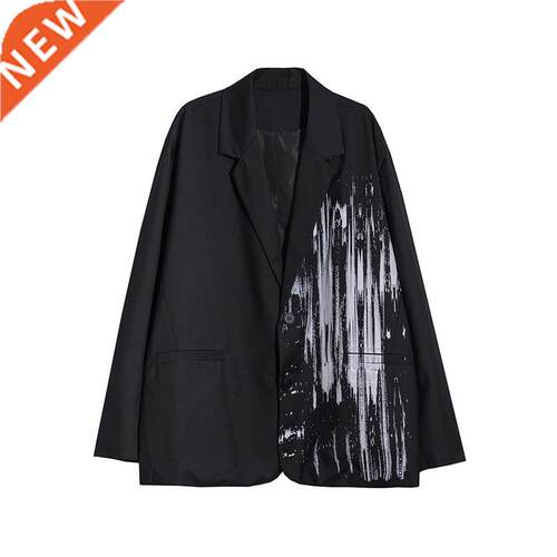 Dark Series Gothic Graffiti Loose Coat for Men Women Ins Fas