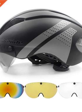 Aero helmet tt time trial cycling helmet for men women goggl
