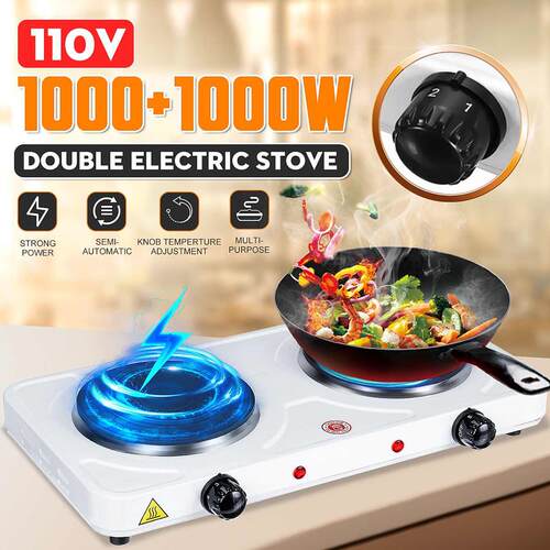 2000W Electric Double Burner Hot Plate Portable Heating