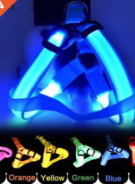 Nylon Pet Sfety LED Hrness Dog Product Flshing Light Hrn