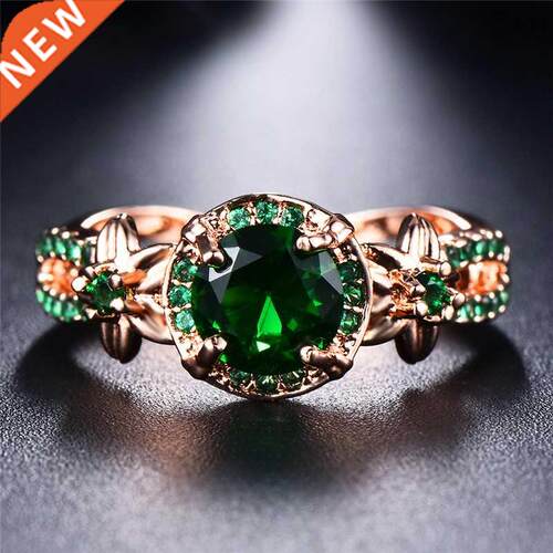 Multicolor Birthstone Star Flower Ring Rainbow Zircon Round