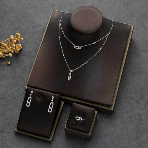 ndy Dainty Initial Necklace Earring Ring Bracelet Sets Stac