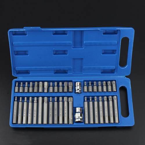 40Pcs 1/2in 3/8in Adaptor Drive Shank Hex Torx XZN Spline St