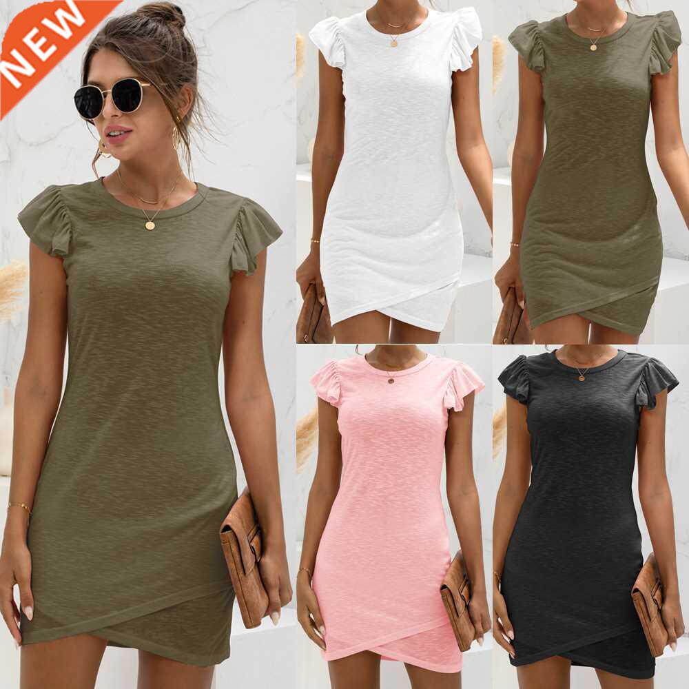 2021 summer new product hot sale ruffled short-sleeved cross