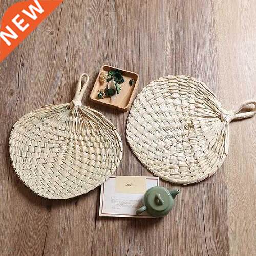 Chinese Style Handmade Fan Retro Natural Bamboo Braided Fan