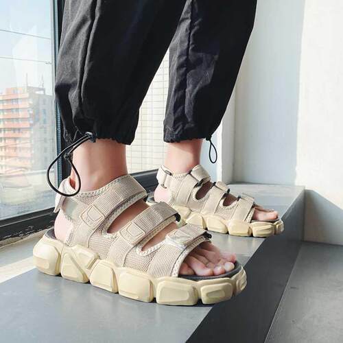 2021 New Platform Men Sandals Beach Shoes Summer Soft Sneake