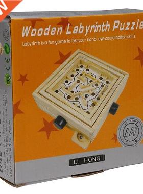 Wooden 3D Puzzles Magnetc Ball Maze Puzzle Wood Case Box