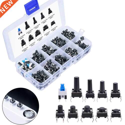 180 pieces 4 pin push button switch 10 Values Tactile push b