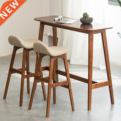 Bar stool simple bar chair home solid wood high stool