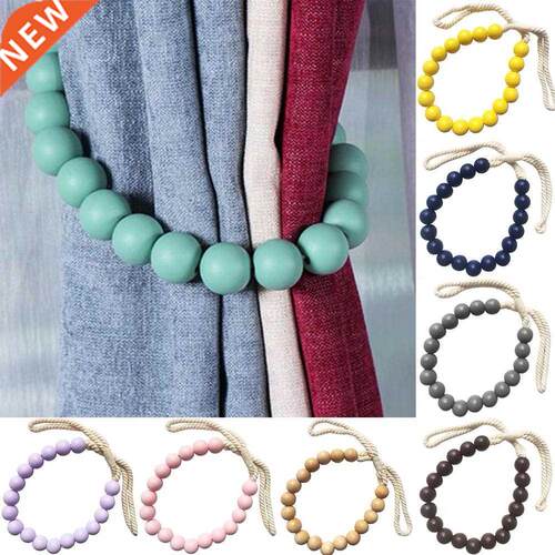 Fashion Bandage Wooden Curtain Holders Tieback Clips Beads
