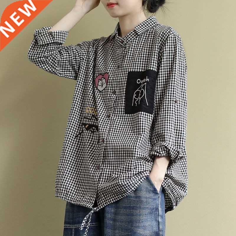 Plus Size Women Casual Shirt New 2020 Korean Style Vintage P
