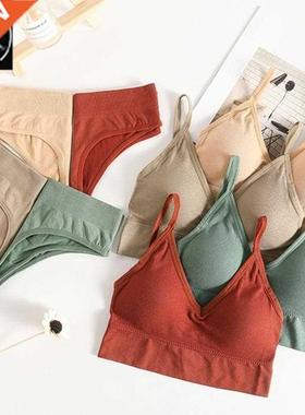 Women Bra Panties Set Push Up Sports Bra Set Sexy G-String