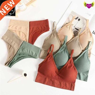 Women Bra Panties Set Push Up Sports Bra Set Sexy G-String