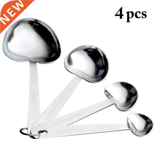 4pcs/set Mesuring Spoon Stinless Steel Hert Shpe Mesure