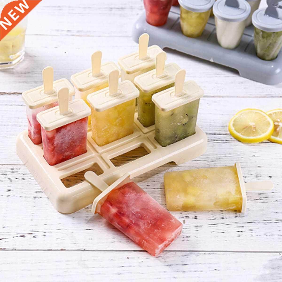 9 Slots DIY Popsicle Mold Solid Color Temperature Reducing