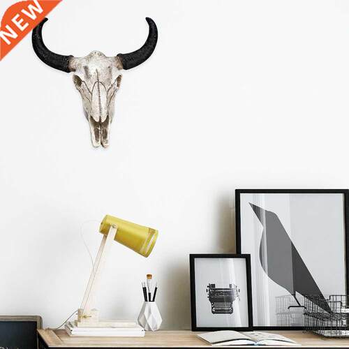 Retro Classic Resin Horn Cow Skull Head Wall Hanging Pendant