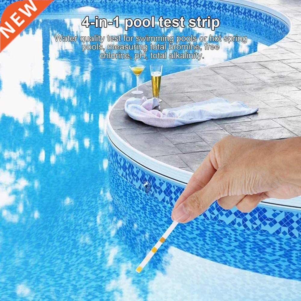 50pcs 4-In-1 Swimming Pool PH Test Strips Paper Residual