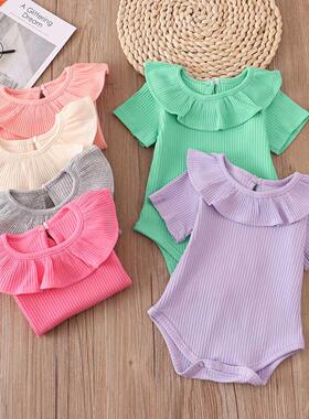 Newborn Infant Baby Rompers 0-2Y 2022 Spring Summer Candy Ru