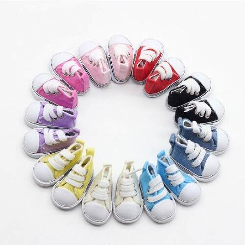 1 Pair Canvas Shoes For BJD Doll Fashion Mini Toy Shoes