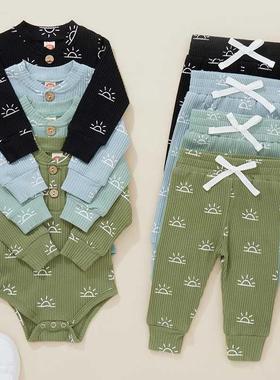 Newborn Infant Baby Boys Girls Clothes Cotton Solid Knitted