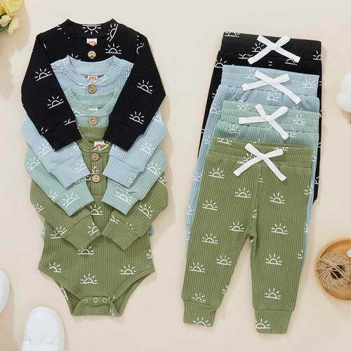 Newborn Infant Baby Boys Girls Clothes Cotton Solid Knitted