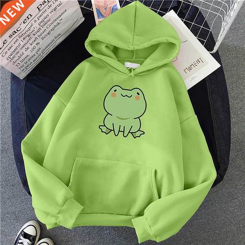 Frog Hoodie Vintage Harajuku Women's Winter Hoodies Kawaii C