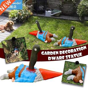 Zombie Gnome Sculptures Outdoor Gardening Dwarf Ornaments Fu