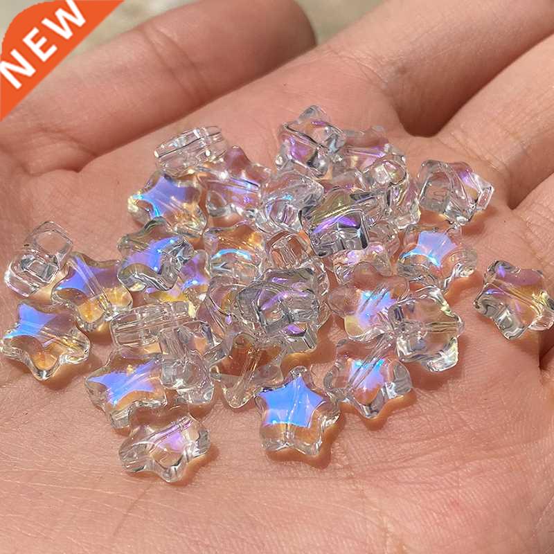 20PC/lot 8mm AB Color Star Beads Czech Glass Loose Spacer Be