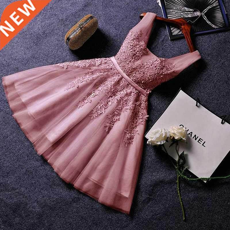 Elegant Pearl Pink Prom Dresses 2021 Sexy Prom Dress Short V图片