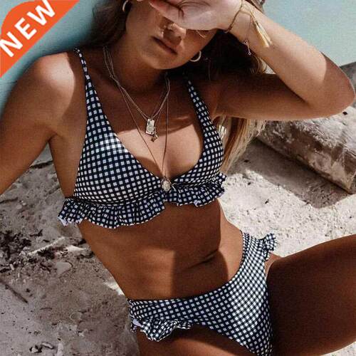 Swimsuit Women Split High Waist Sexy 2 Piece Bathing Suit Bi